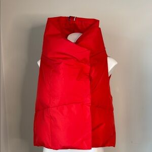 NWOT Pretty Rugged Bright Red High Collar Puffer Vest Small-Medium